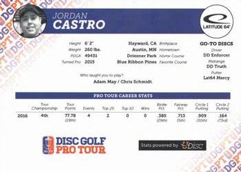2016 Disc Golf Pro Tour #NNO Jordan Castro Back